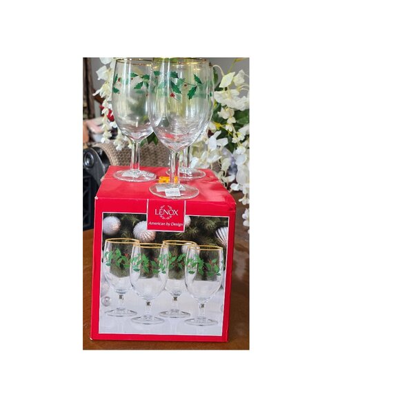 Vintage Lenox Holiday 3-Piece Iced Beverage Glass Set, Christmas Dinnerware - Picture 4 of 8